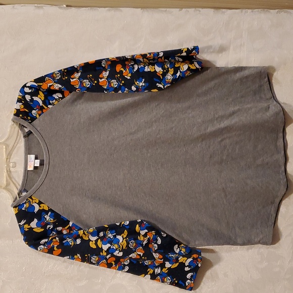 SZ. X - LARGE DONALD DUCK WALT DISNEY LONGSLEEVED GRAY LULA ROE TOP - Picture 1 of 5